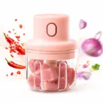 Intelligent Electric Rechargeable Vegetable Cutter & Mini Chopper – 250ml Wireless One-Touch Food Processor for Garlic, Ginger, Onion & Meat