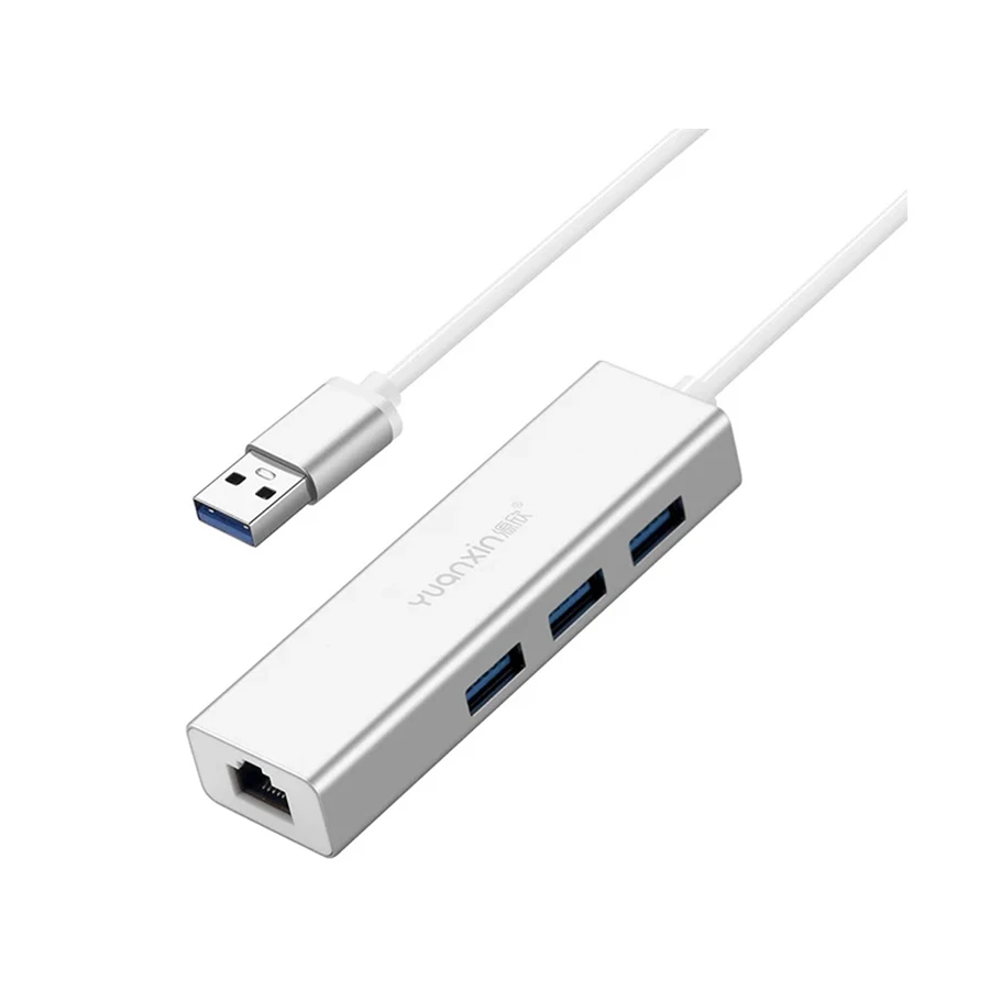 Yuanxin X-3561 USB to Tri USB & Gigabit LAN Multi-Interface Hub White
