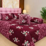Quilted Comforter and Bed Sheet Set in Pure Twill Cotton, 5 Pieces