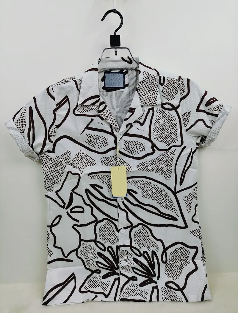 Men's Drop Shoulder Shirt in Spandex Cotton with Show Buttons
