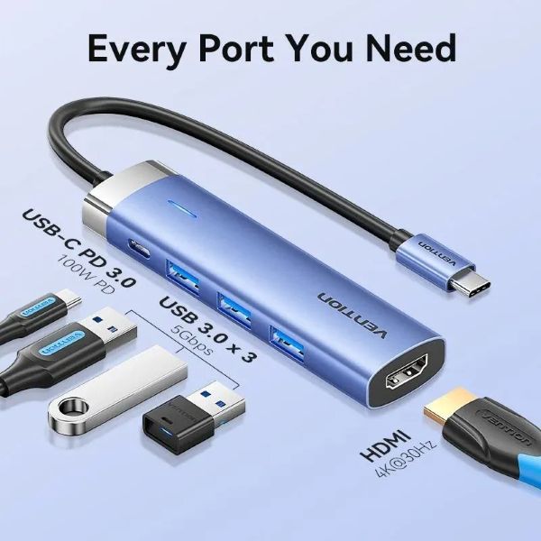 Vention 5-in-1 USB-C Docking Station-TGESB