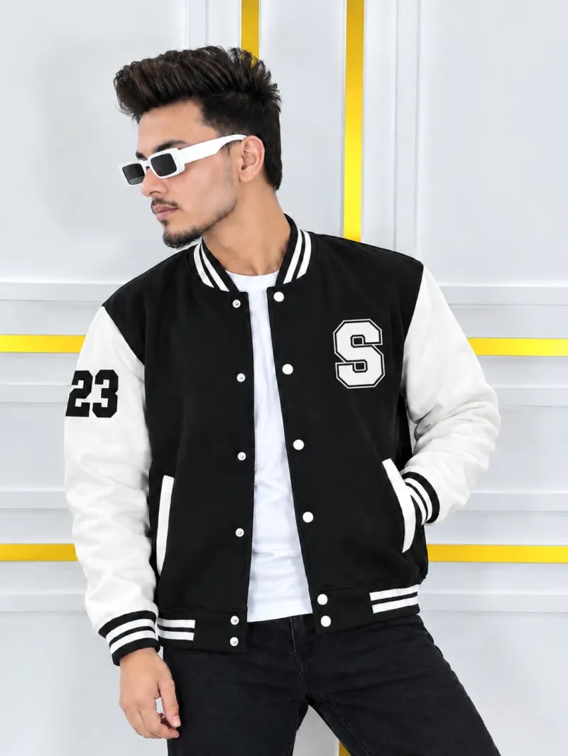 Unisex Cotton Varsity Jacket with DTF Print, 300 GSM