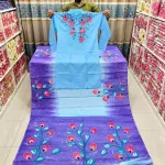 Hand-Painted Couple Set: Half Silk Saree & Dupion Silk Panjabi