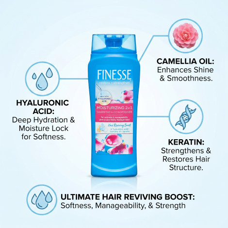 Finesse Restore + Strengthen Moisturizing 2in1 Shampoo + Conditioner 384ml (Canada)