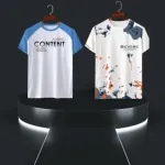 2 piece Combo Half Sleeve Mesh T-shirt For Men