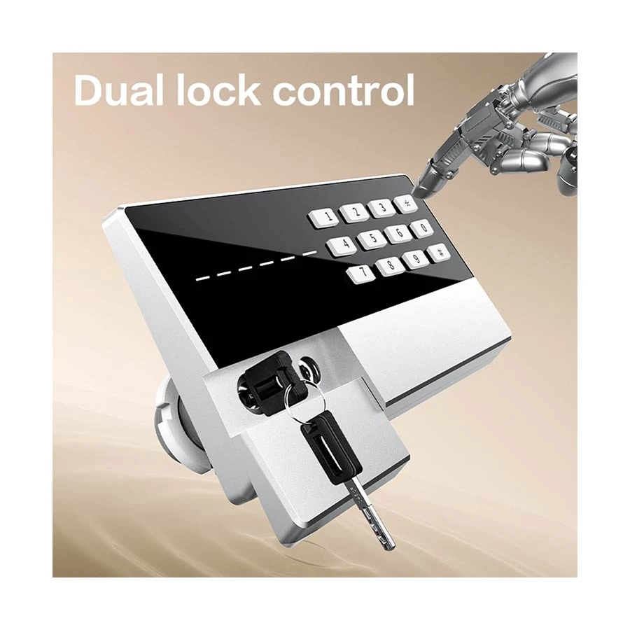 Deli ET622 Black Digital Safe Box Locker Vault (Key & Password)
