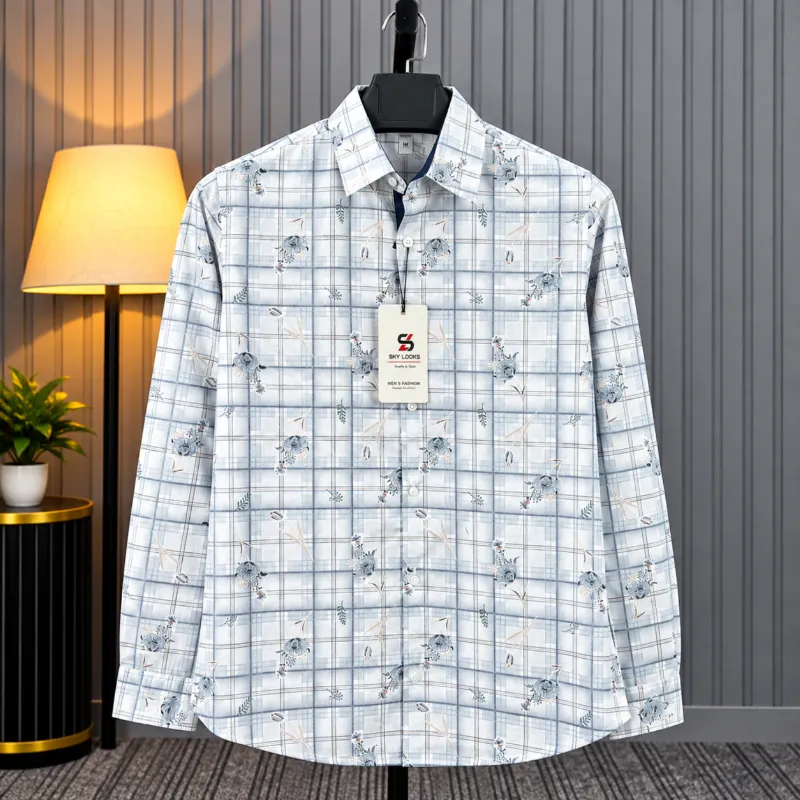 Pure Cotton Check Contrast Shirt