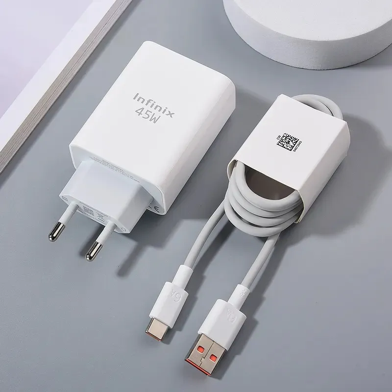 Infinix 45W Ultra Fast Charger with USB-A to Type-C Cable