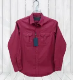 Men's Sakura Oxford Cotton Double Pocket Shirt, Slim Fit