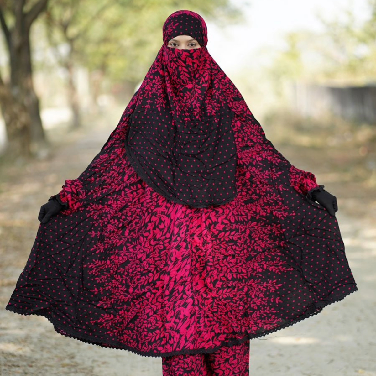 Elegant Palazzo long Khimar Set
