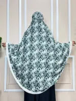 Viscose Cotton Long Hijab with Niqab, Back 50 Inch, 6 Colours