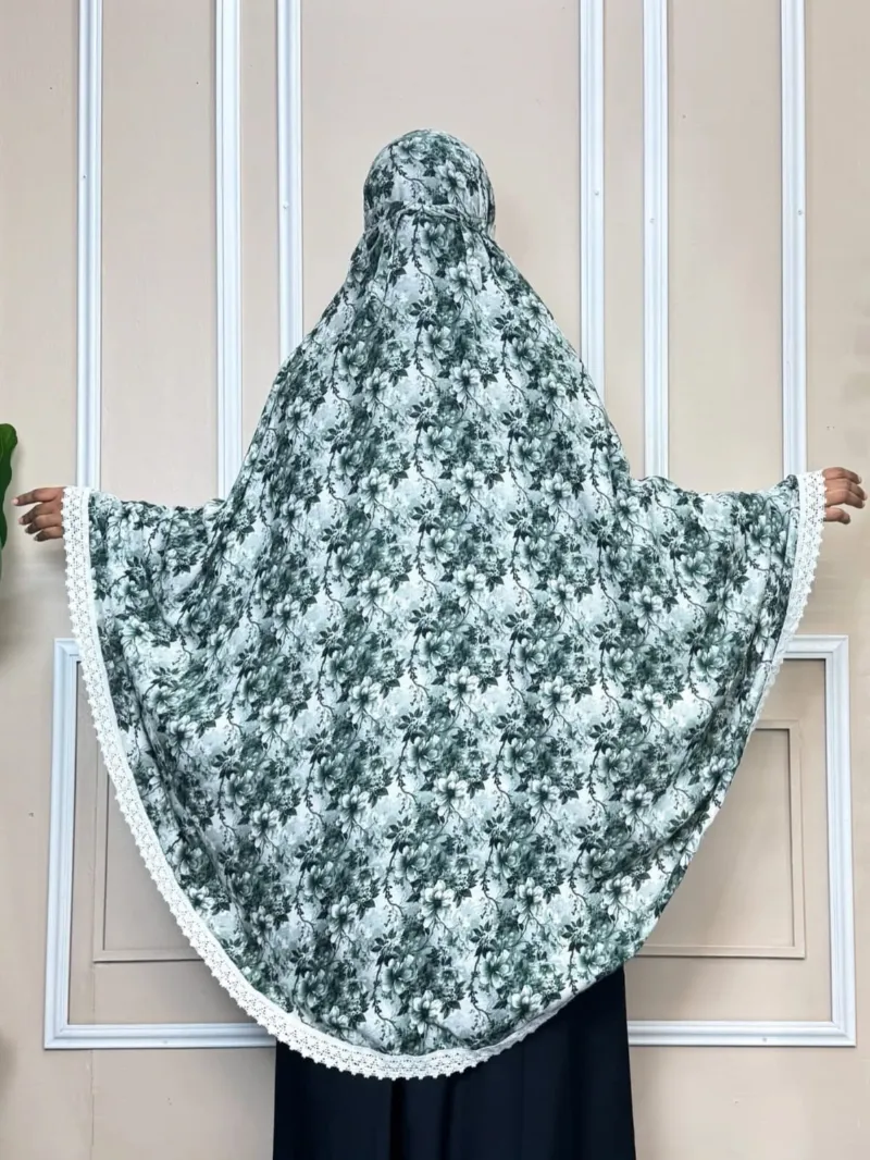 Viscose Cotton Long Hijab with Niqab, Back 50 Inch, 6 Colours