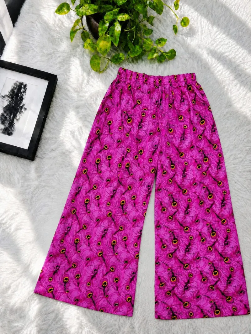 Women's Free Size Linen Palazzo Trousers, 26-27 Inch Hem, 6 Colours