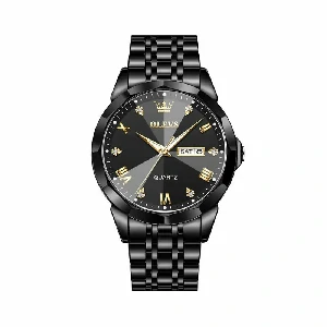 Olevs 9931 Quartz Stainless Steel Men’s Watch - Black