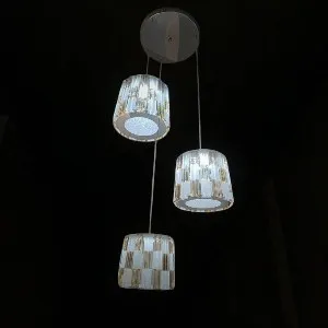 Qulik Gold Radiance 3-Round Luxury Hanging Crystal Chandelier Light (QL-A6117-3)