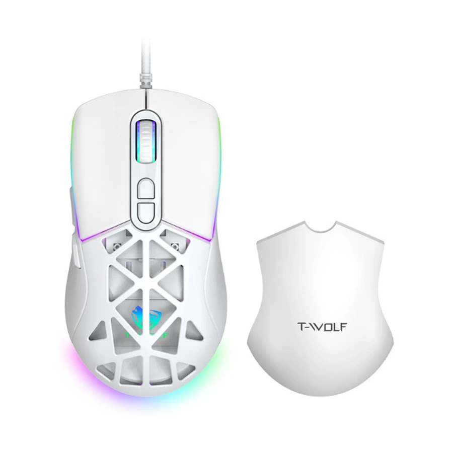 T-Wolf G520 RGB Wired White Gaming Mouse