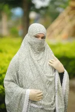 Women's Viscose Cotton Hijab with 30 Inch Niqab, 6 Colours
