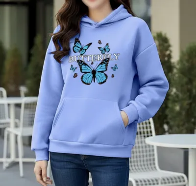 Premium Comfortable Printed Ladies Winter Hoodie
