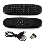Wireless Air Mouse with Dual-Sided QWERTY Keyboard & Gyroscope