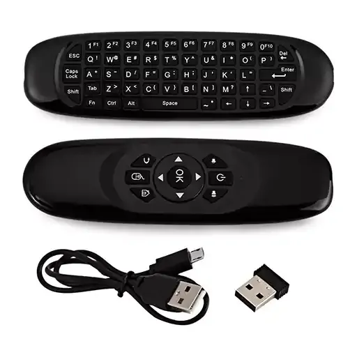 Wireless Air Mouse with Dual-Sided QWERTY Keyboard & Gyroscope