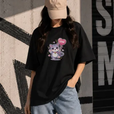Premium Drop Shoulder T-Shirt for Women |Trendy Print Oversized Tee | Summer Friendly