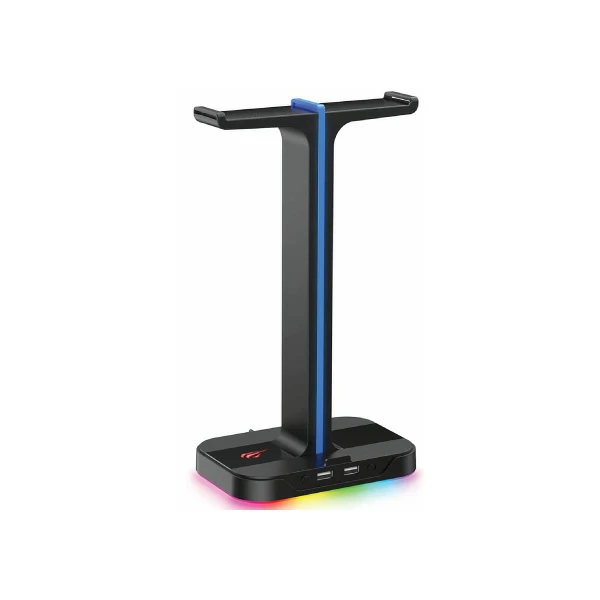 Havit TH650 RGB Headphone Stand with Dual Hanger & 2 USB Ports