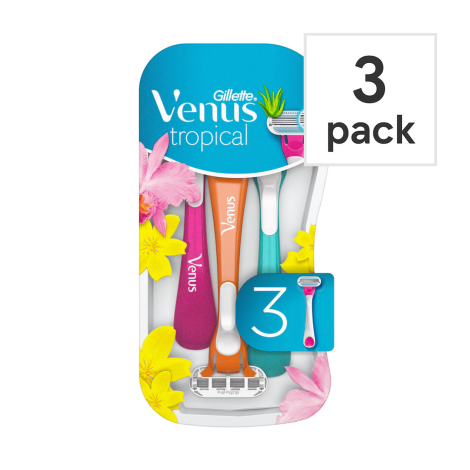 Gillette Venus Tropical Women's Disposable Razors 3 Pcs (Poland)