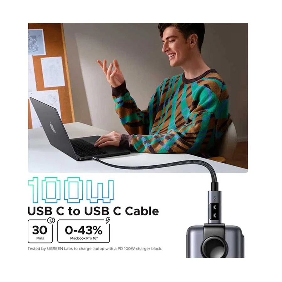 UGREEN Uno L509 (35501) 100W USB-C to USB-C Cable 1 Meter Black