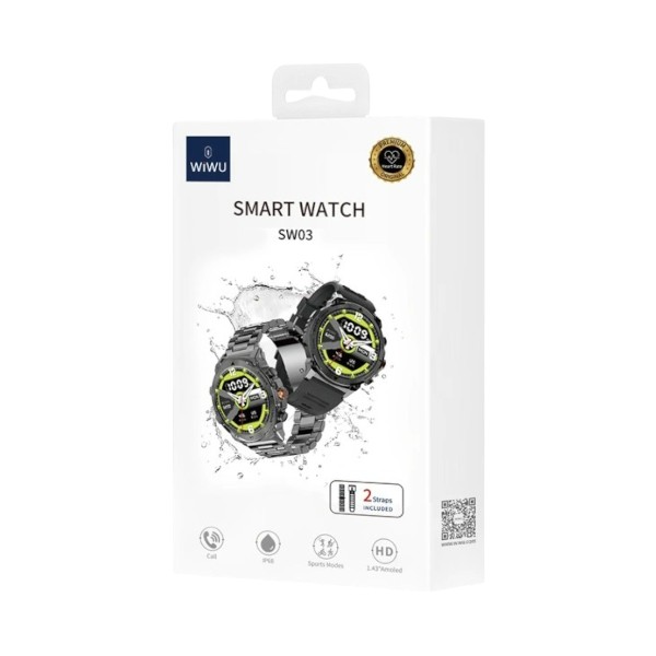 WiWU SW03 IPX68 Smart Watch – Black