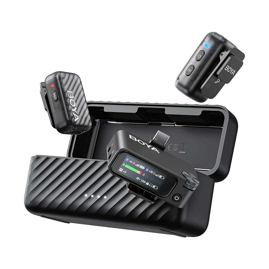 BOYA BOYAMIC 2-01 AI Wireless Microphone with Onboard Recording, 2 TX