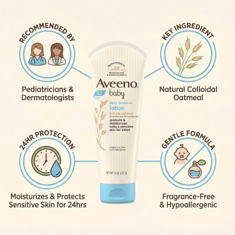 Aveeno Baby Daily Moisture Lotion 227ml (USA)