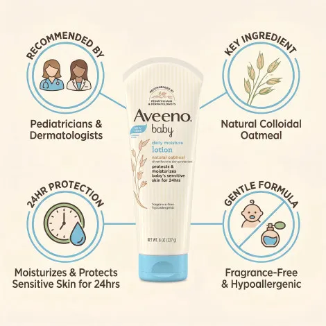 Aveeno Baby Daily Moisture Lotion 227ml (USA)