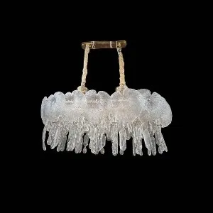 Qulik Modern Luxury Chandelier with Clear Crystal Shades and Adjustable Hanging Length (QL-55107-800-350)