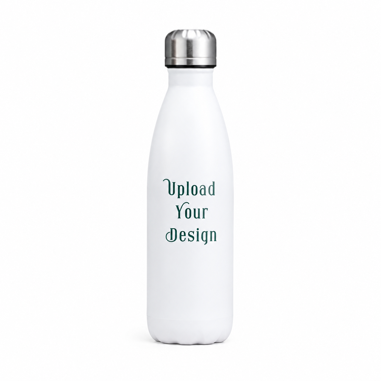Customizable 500ml White Aluminum Water Bottle – Lightweight Glossy Finish Personalized Sports Bottle with Carton Box