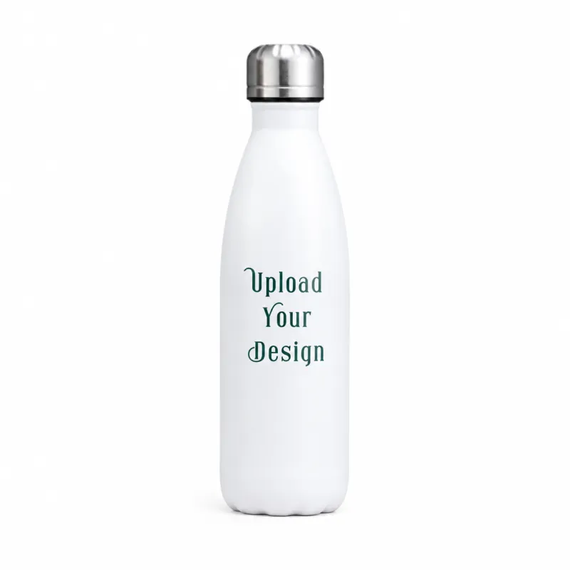 Customizable 500ml White Aluminum Water Bottle – Lightweight Glossy Finish Personalized Sports Bottle with Carton Box