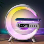 Smart G-Shape Table Lamp G63 with Wireless Charger, Bluetooth Speaker & Alarm Clock