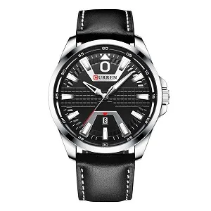 CURREN 8379 PU Leather Analog Watch