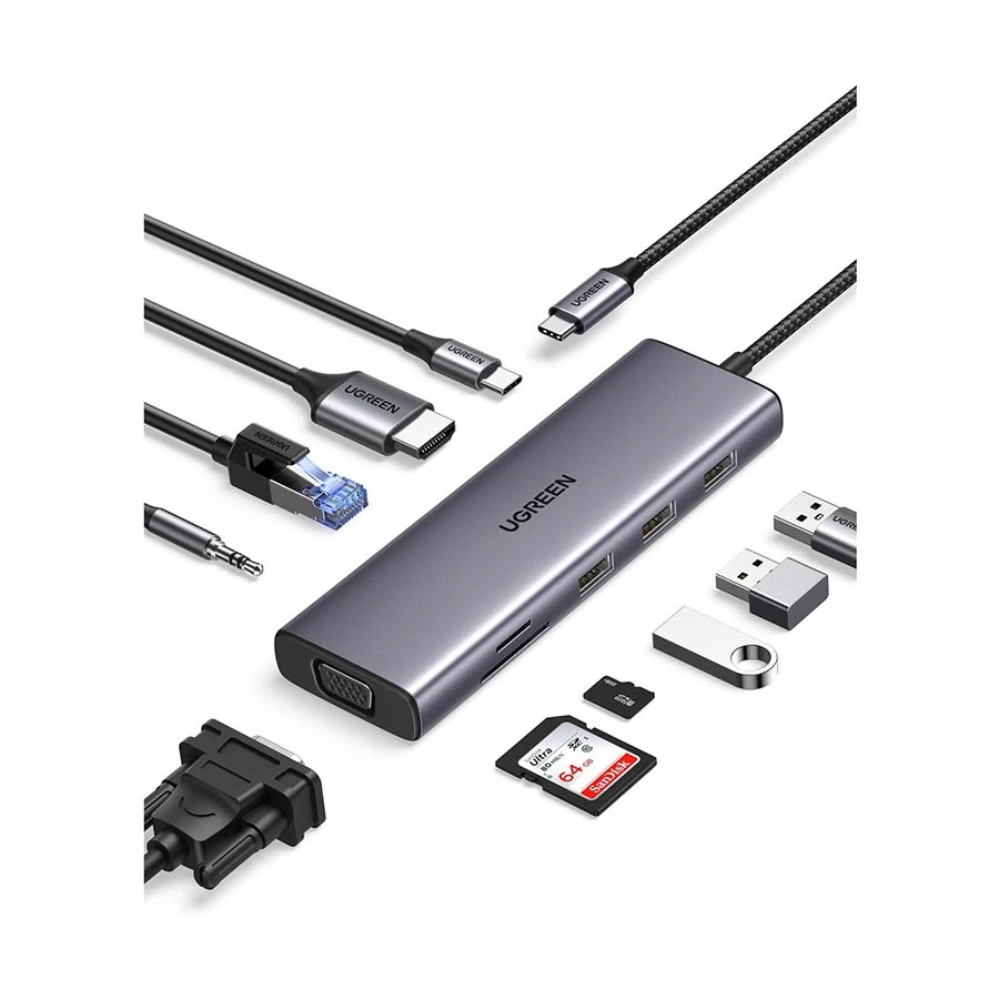 UGREEN CM498 (15601) Type-C to HDMI, VGA, LAN, SD, TF & Audio Hub