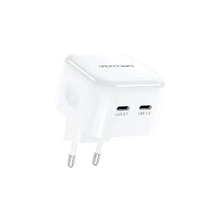 Vention FBPW0-EU 2-Port USB-C 35W GaN Charger – White