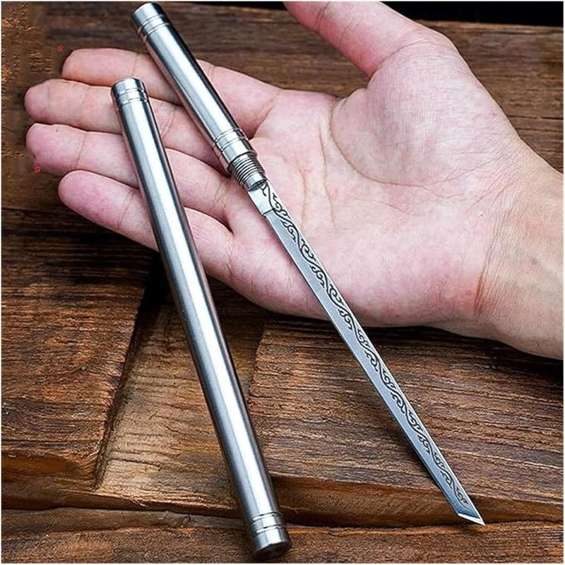 Multipurpose Outdoor Portable Fruit Knife with Sheath – 9-Inch Stainless Steel Mini Stick Knife with Ergonomic Handle for Kitchen, Camping & Fruit Cutting