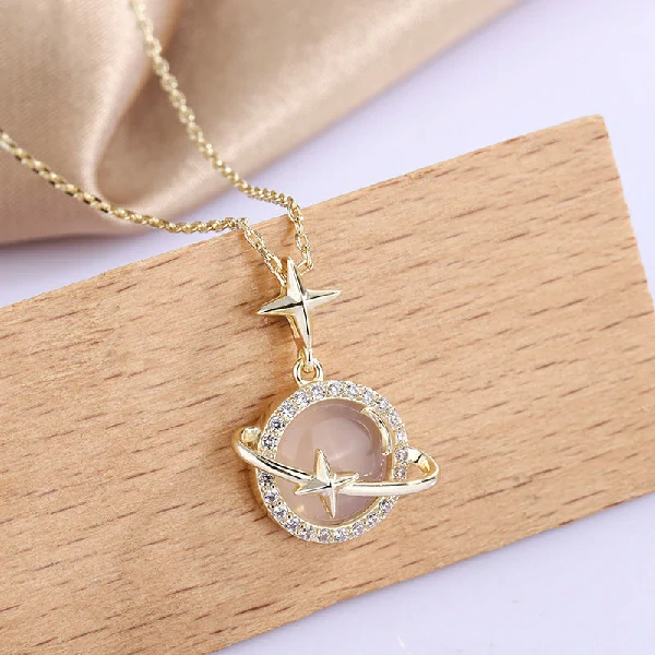 Star Moon Myth Chalcedony Necklace