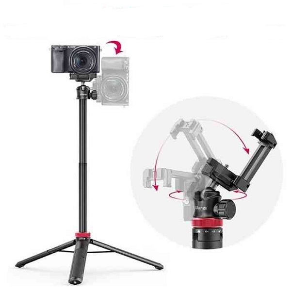 Ulanzi MT44 Extendable Vlog Tripod With 360° Ball Head – Black Color