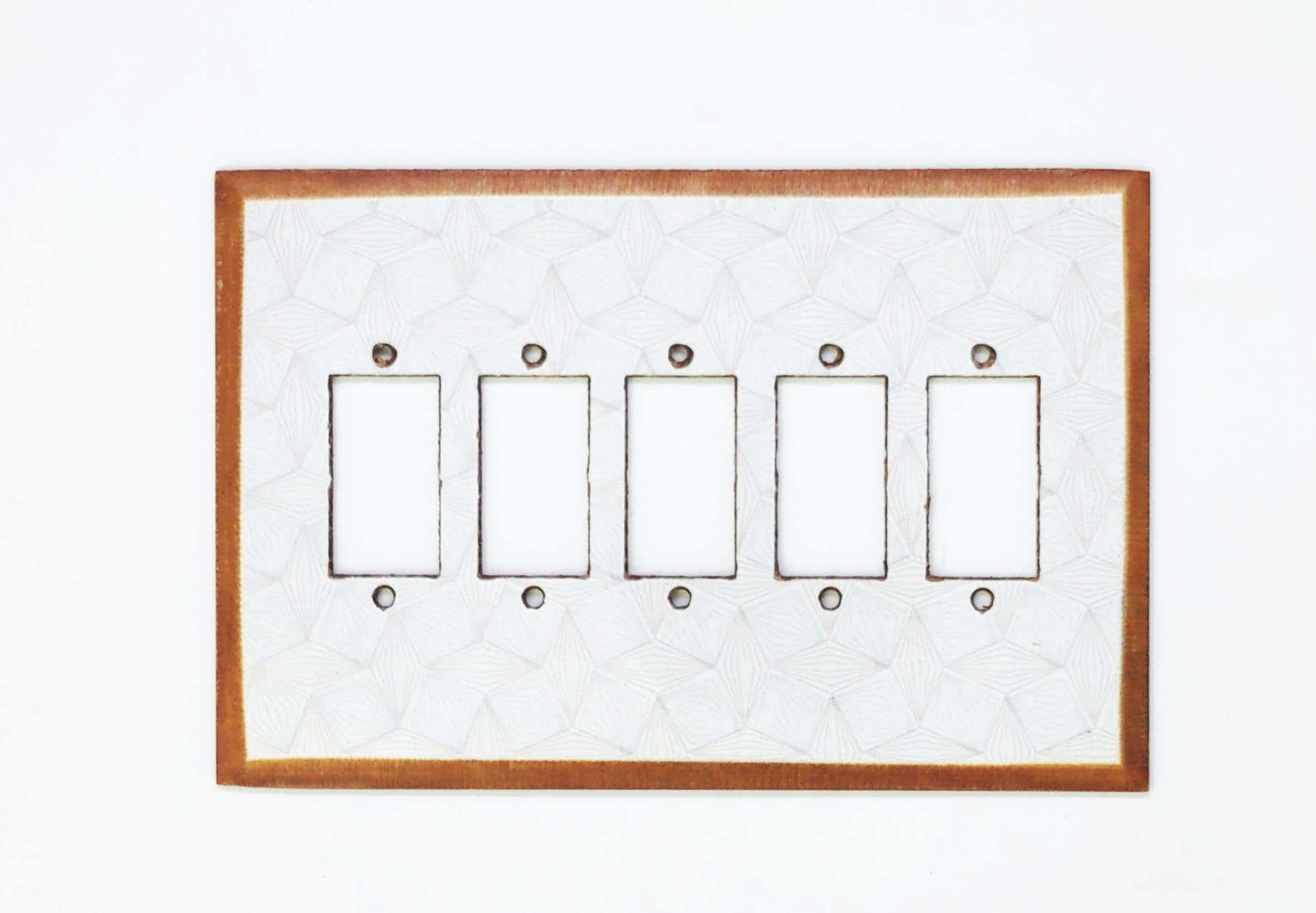 5 Hole Fiber Switch Board White