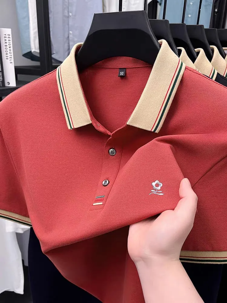 Men's Pique Polo Shirt, 95% Cotton 5% Spandex, M and L, 3 Colours