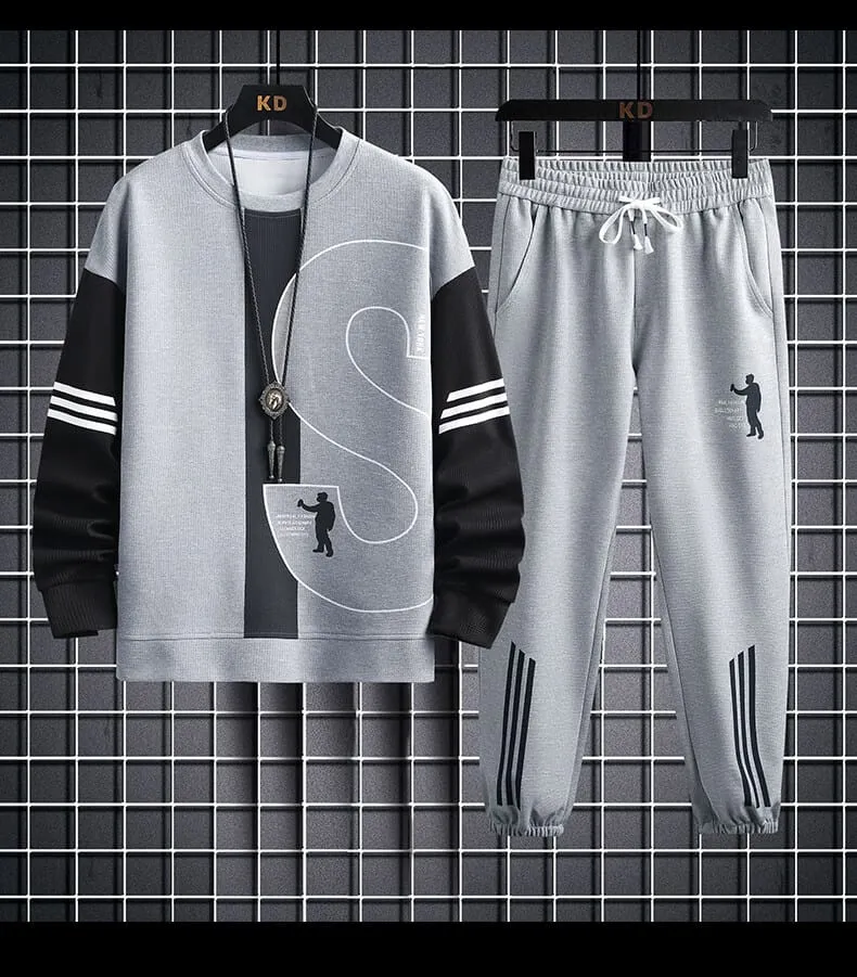 Men's Cotton T-Shirt and 280 GSM Trouser Set, 6 Colours