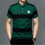 Men's Striped Pique Cotton Polo Shirt, 210 GSM, 4 Colours