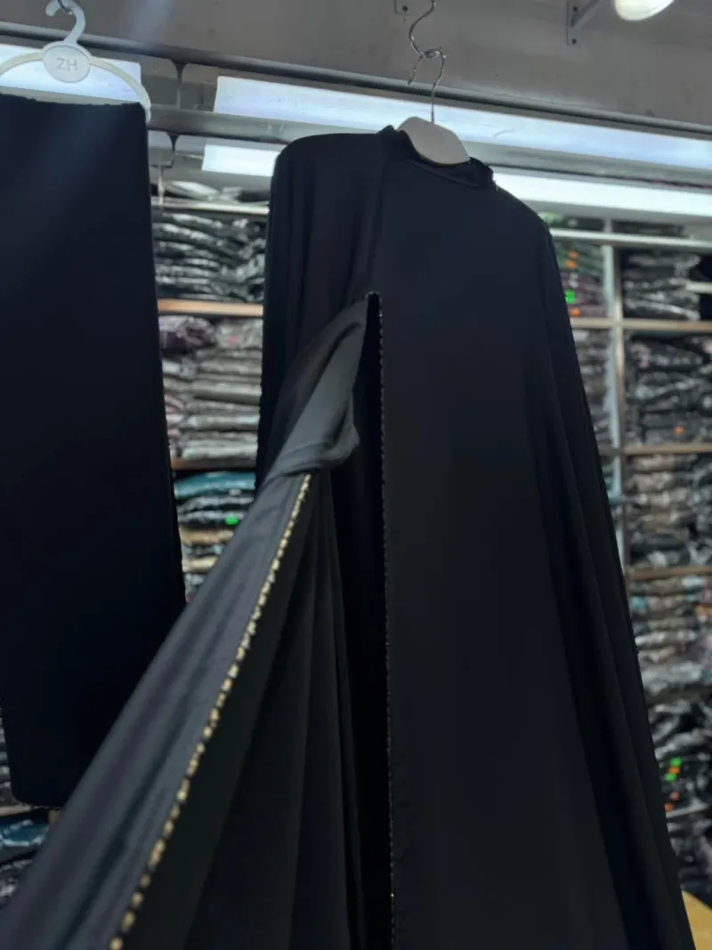 Abaya Full Set with Lace Work, Koti and Hijab, Body 36 to 46
