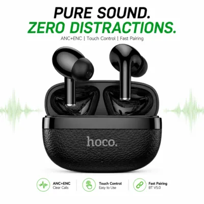 Hoco MMJ-24 Wireless Headset – Bluetooth 6.0 Hi-Fi Audio Neckband & Earphone with Touch Control, 10mm Driver & Long Battery Life