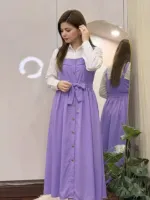 Romper Gown with 24 Inch Shirt in Garment Georgette, Free Size