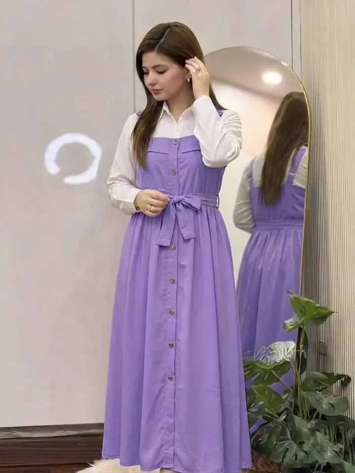 Romper Gown with 24 Inch Shirt in Garment Georgette, Free Size